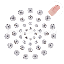 UNICRAFTALE 4 Sizes about 400pcs Crimp Beads 304 Stainless Steel Crimp Beads Covers Beads End Tip Metal Bead Covers Crimps for Jewelry DIY Making Stainless Steel Color
