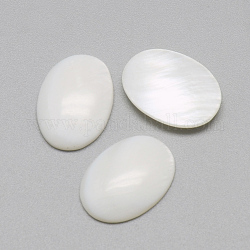 Freshwater Shell Cabochons, Oval, Seashell Color, 17~18x13x3~4mm