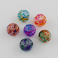 Spruzzo misto di colore dipinto perline di vetro, perline rondelle  con foro grande, 15x10mm, Foro: 5.5~6 mm