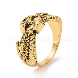 Кольцо на палец из сплава черепа, готические украшения для женщин, античное золото , размер США 6 1/4 (16.7 мм)