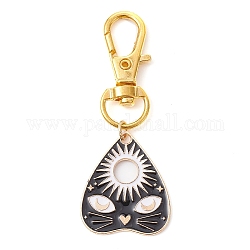 Décorations de pendentif coeur en alliage d'émail, avec fermoir pivotant en fer, or et or léger, forme de chat, 59mm