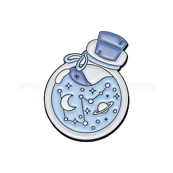 Alfileres de esmalte de aleación, insignia de botella de deseos de ensueño, Broche del planeta del universo para mujer., azul claro, 30x22mm