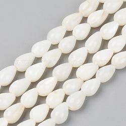 Natural Freshwater Shell Beads Strands, Teardrop, Seashell Color, 7~8x5mm, Hole: 0.8mm, about 52pcs/Strand, 14.96 inch(38cm)