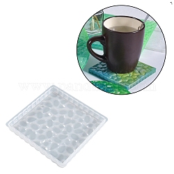 Moldes de silicona con base de exhibición de patrón de diamante diy, moldes de resina, para la fabricación artesanal de resina uv y resina epoxi, cuadrado, fantasma blanco, 96.5x96.5x9mm