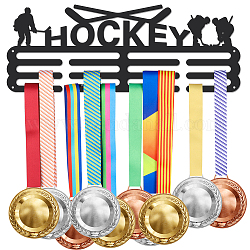 Porte-médaille de fer support mural d'affichage, 3 ligne, avec des vis, noir, hockey, des sports, 400x150mm