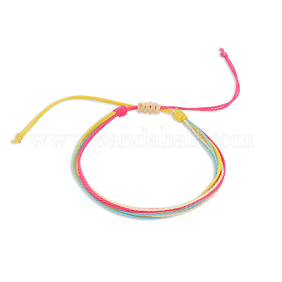Mehrsträngiges geflochtenes Armband aus Wachsfaserfäden&nbsp;GN8006-12-1