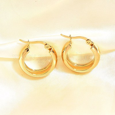 Dochais Argent Sterling 925 Boucles D'oreilles Femme Creoles Grand