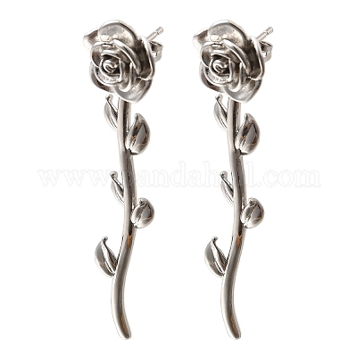 Messing-Blumen-Ohrstecker&nbsp;EJEW-P322-06B-P-1