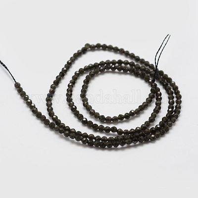Natürlichen Obsidian Perle Stränge&nbsp;G-P270-2mm-28-1