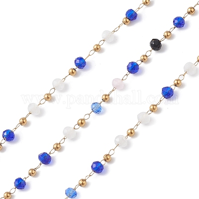 Chaînes de perles en verre manuels&nbsp;CHS-P016-45G-03-1