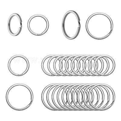 Flat Key Rings 100Pcs 20mm Metal Keychain Rings Split Keyrings Flat O Rings 