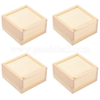 Cabilock 10pcs Small Wood Gift Box Wood Soap Box Unfinished Wooden with  Slide Top for Handmade DIY Jewelry Soap