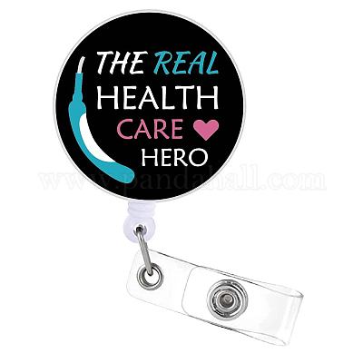 Wholesale CREATCABIN Badge Reels Holder with ID Clip for Nurse Name Tag  Card Heart Pattern Retractable Badge Holders Nurse Name Tag Card for Nursing  Doctor Teacher Student Alligator Clip 3.2 x 1.3Inch 