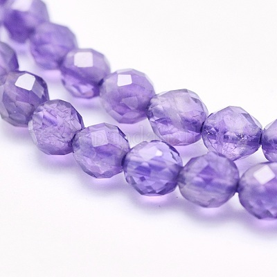 Natürlichen Amethyst Perlen Stränge&nbsp;G-O166-29-4mm-1