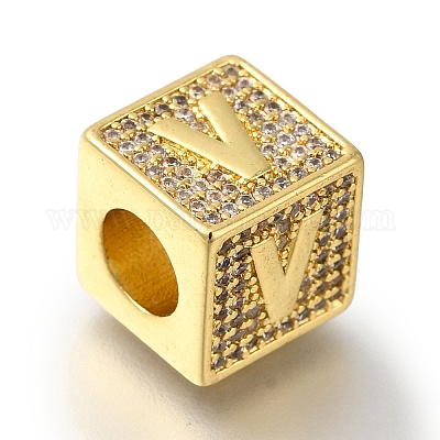 Perline in ottone zirconi&nbsp;KK-Q818-01V-G-1