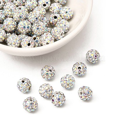 Perles de boule pavé disco &nbsp;RB-Q195-8mm-AB-1