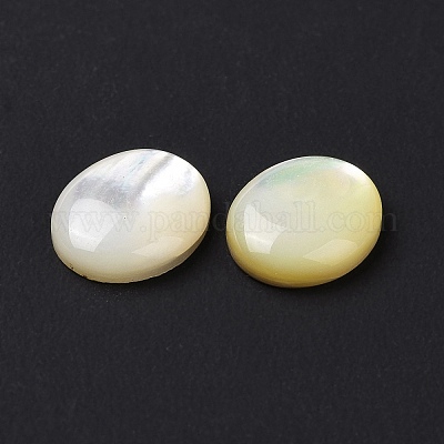 Cabochons shell amarillo naturales&nbsp;SSHEL-H068-03-1