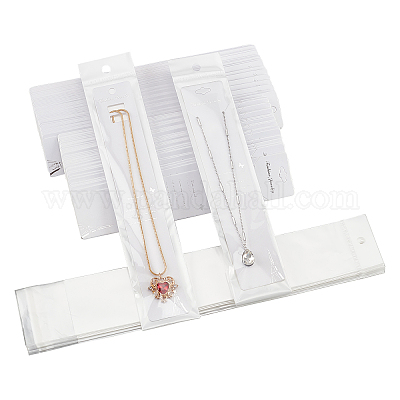  PH PandaHall 100 Pack Necklace Display Kit Paper Necklace Cards  2 Styles Necklace Display Cards Dainty Pendant Holder Cards with Clear Bags  for Choker Necklace Jewelry Display Packaging Selling : Arts