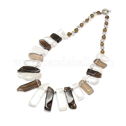 Collane di dichiarazione bib necklace con gemme naturali NJEW-P083-10-1