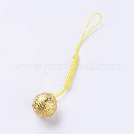 Textured Brass Chime Music Bell Charm Mobile Straps HJEW-I003-19A-1