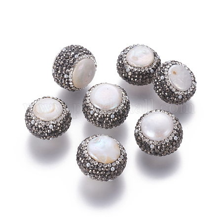 Perlas naturales abalorios de agua dulce cultivadas PEAR-F015-24-1