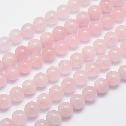 Madagascar naturelle quartz rose rond brins de perles G-L411-15-8mm-1