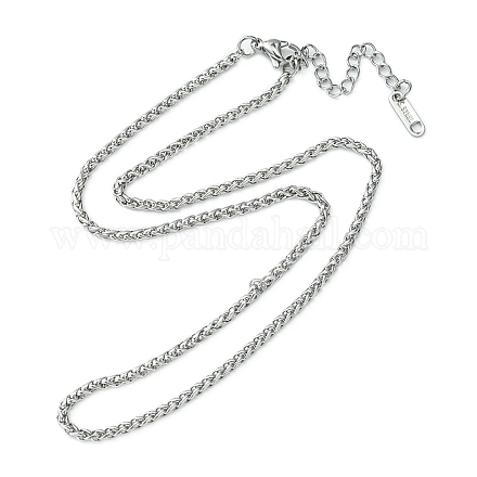 304 collar de cadena de trigo de acero inoxidable para hombres y mujeres. NJEW-YW0001-17-1