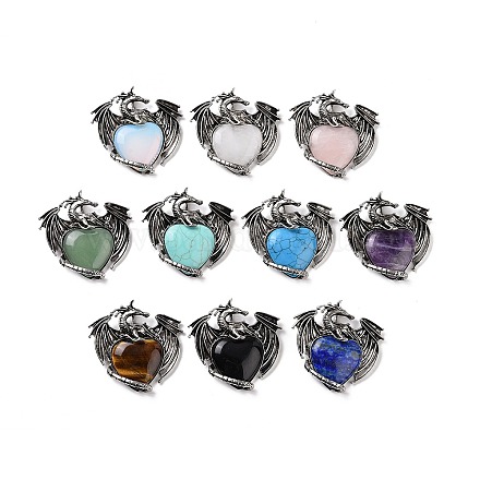 Natural & Synthetic Mixed Gemstone Pendants G-A207-03AS-1
