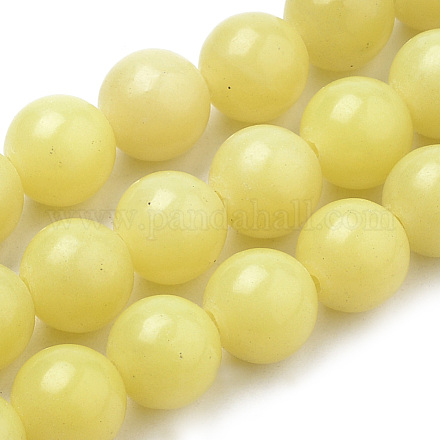 Chapelets de perles en jade citron naturel G-S259-46-10mm-1