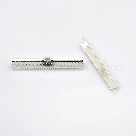 Rectangle Plating Iron Ribbon Crimp Ends IFIN-N3281-02S-1