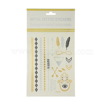 Круто боди-арта съемные смешанные формы поддельные временные татуировки металлизированной бумаге наклейки AJEW-O007-24-1
