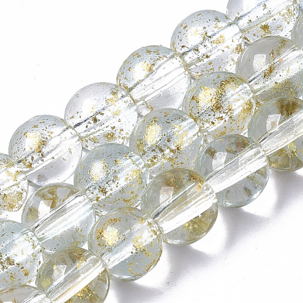 Chapelets de perles en verre peinte par pulvérisation transparent GLAA-N035-03B-B09-1