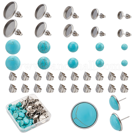 PandaHall 160pcs Stone Stud Earring Kit DIY-PH0006-10-1