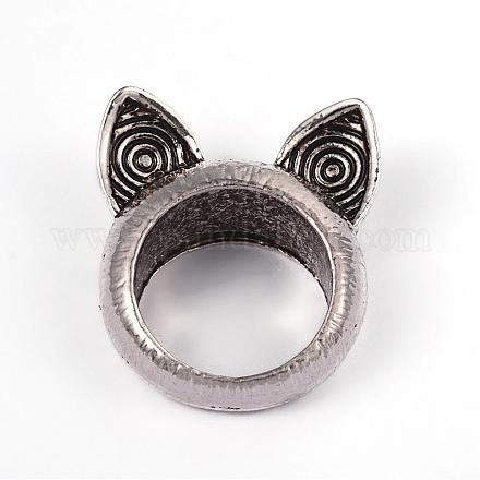 Cat Tibetan Style Alloy Beads PALLOY-AD49707-AS-NF-1