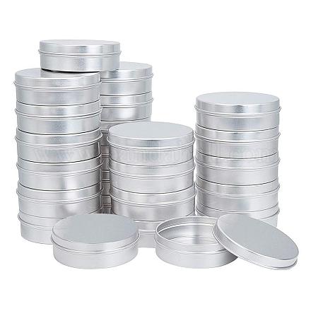 PH PandaHall 24Pack 80ml 2.7oz Silver Round Tin Containers Aluminum Metal Cosmetic Case Jar Storage Travel Can For Lip Balm Nail Art Tea Powder Cream Candles CON-PH0001-54P-1