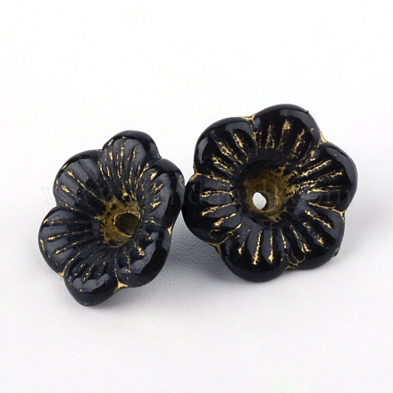 Perline placcatura acrilici fiori X-PACR-Q102-73B-1