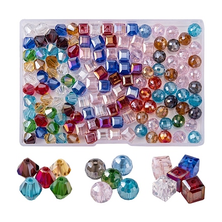 150 pièces 3 brins de perles de verre électrolytiques de style EGLA-YW0001-38-1