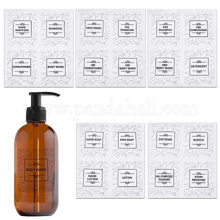 5 лист ПВХ клей наклейки для хранения сортировки ванной комнаты STIC-WH0003-009B-1