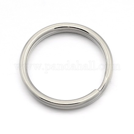 Original Color 304 Stainless Steel Split Key Ring Clasps for Keychain Making STAS-E083-19P-1