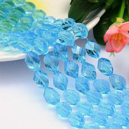 Faceted Polyhedron Imitation Austrian Crystal Bead Strands G-M190-13x10mm-10A-1
