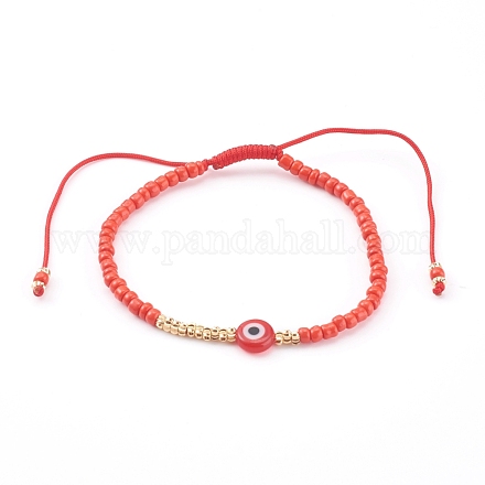 Bracelets réglables de perles tressées avec cordon en nylon BJEW-JB06023-04-1