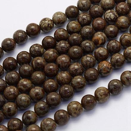 Naturschneeflocke Obsidian Perlen Stränge G-G697-F04-6mm-1