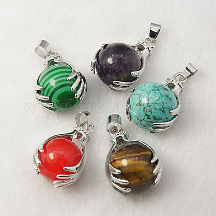 Natural & Synthetic Gemstone Pendants G-G074-M-1