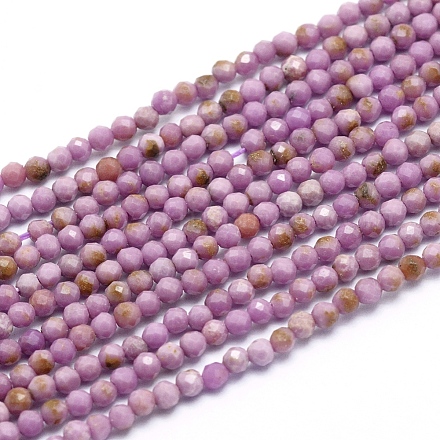Perles de lépidolite naturelle / mica violet G-G823-16-2mm-1