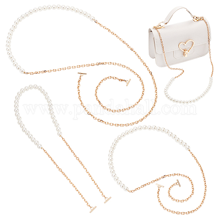 Wadorn 3 Uds. 3 estilos de cadenas de monedero de perlas de imitación de plástico abs FIND-WR0009-73B-1