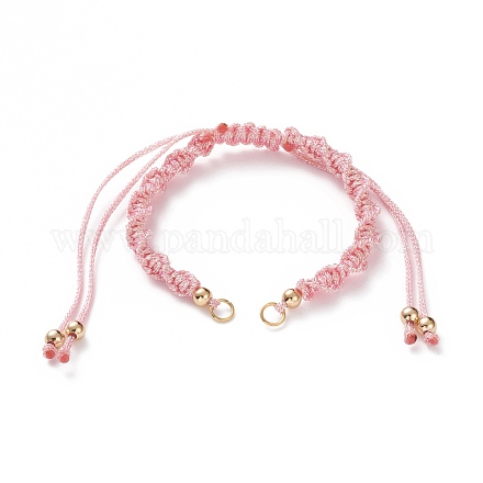 Fabrication de bracelets en cordon tressé en polyester réglable AJEW-JB00848-01-1