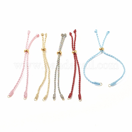 Bracelet cordon tressé en fil de polyester AJEW-JB01119-1