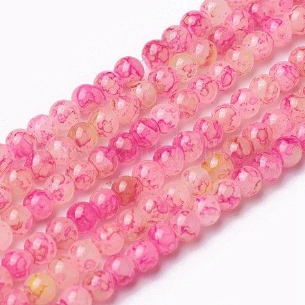 Chapelets de perles en verre peint par pulvérisation GLAA-A038-A-60-1
