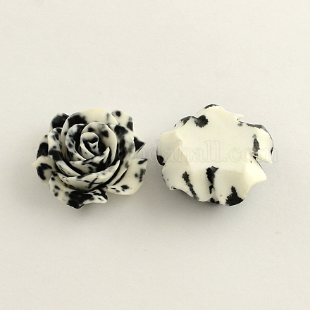 Spray Painted Rose Flower Resin Cabochons CRES-R145-24-1