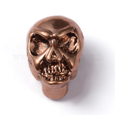 Skull Alloy Beads PALLOY-AD-60240-RG-FF-1